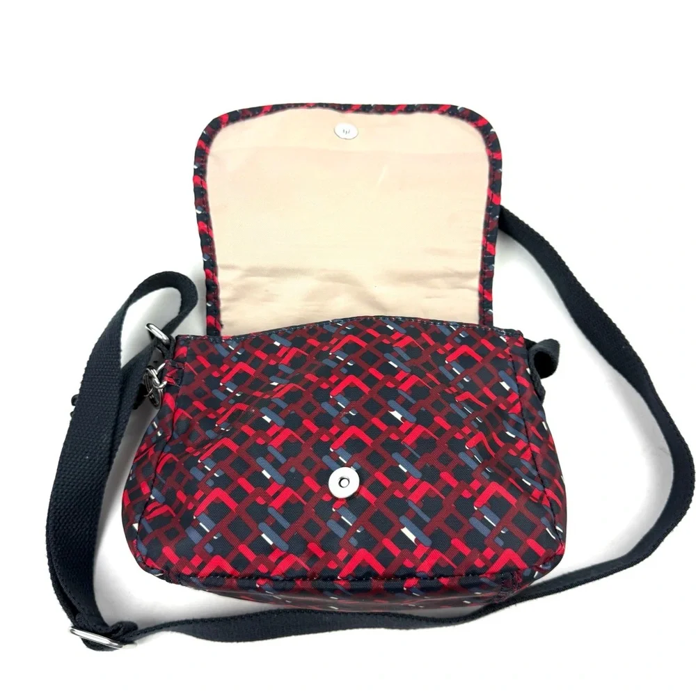 Kipling Sabian Crossbody Bag Nigeria Black Red‎ Nylon Purse Handbag